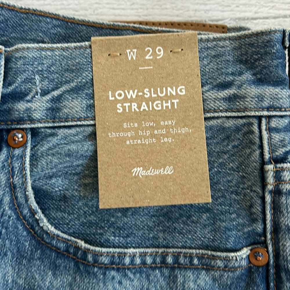 NWT Madewell Low-Slung Straight Leg‎ Jeans Sz 31 Blue - Picture 5 of 13
